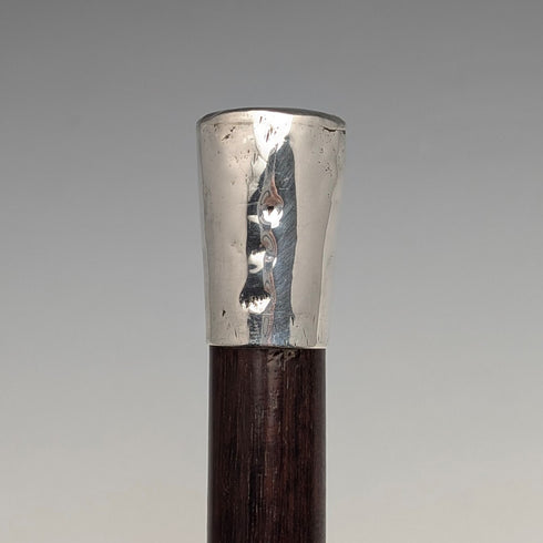 1880年 英国アンティーク ブラウンシャフト 純銀製ロンデルハンドル ステッキ 83cm