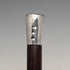 1880 British antique brown shaft sterling silver rondelle handle walking stick, 83cm