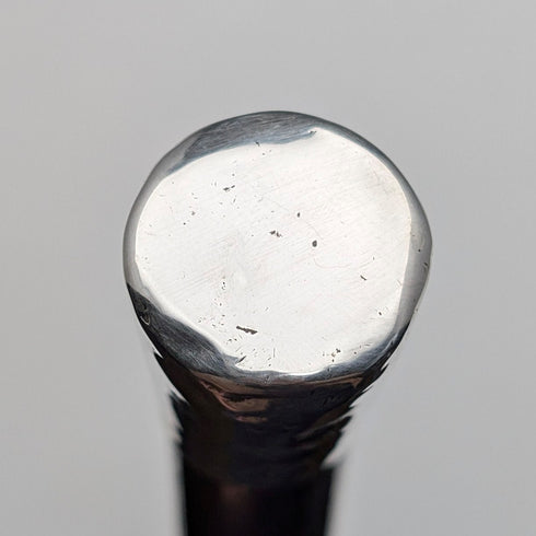 1880年 英国アンティーク ブラウンシャフト 純銀製ロンデルハンドル ステッキ 83cm