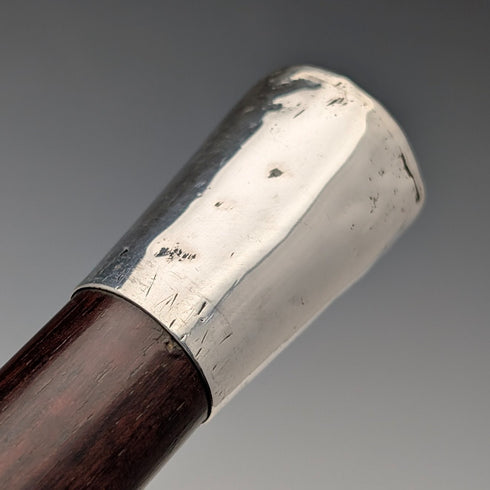 1880年 英国アンティーク ブラウンシャフト 純銀製ロンデルハンドル ステッキ 83cm