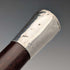 1880 British antique brown shaft sterling silver rondelle handle walking stick, 83cm