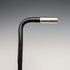 1899 British Antique Black Shaft L-Handle Sterling Silver Decorated Lightweight Walking Stick, 90cm
