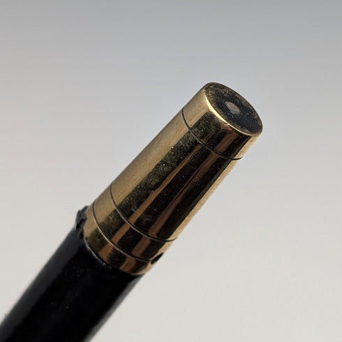 1899年英國古董黑色桿身L型手柄純銀輕便手杖,90厘米