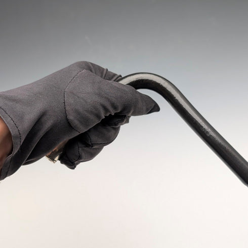 1899年英國古董黑色桿身L型手柄純銀輕便手杖,90厘米