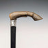 1899 British Antique Sterling Silver L-Handle Horn-Handled Walking Stick, 83cm