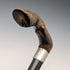 1899 British Antique Sterling Silver L-Handle Horn-Handled Walking Stick, 83cm