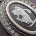 British Vintage Wedgwood Sterling Silver and Black Jasper Pendant with Sterling Silver Chain