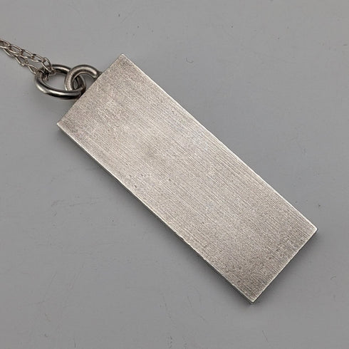 1977 British Vintage Sterling Silver Jubilee Ingot Pendant with Sterling Silver Chain, 30.3g Total