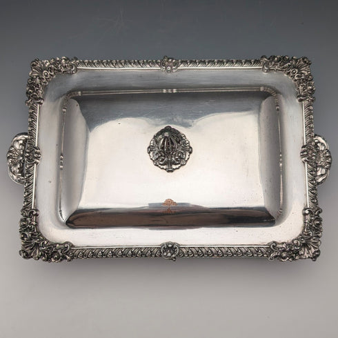 Circa 1825 British Antique Old Sheffield Plate Breakfast Dish