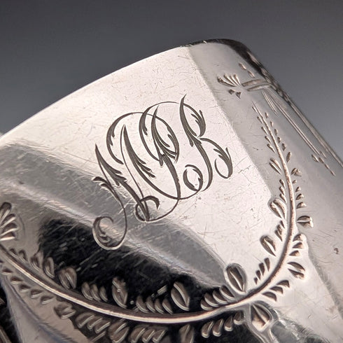 1914 British Antique Sterling Silver Napkin Rings, 30g, TH Hazlewood, in Case