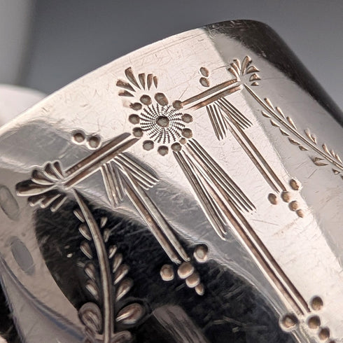 1914 British Antique Sterling Silver Napkin Rings, 30g, TH Hazlewood, in Case