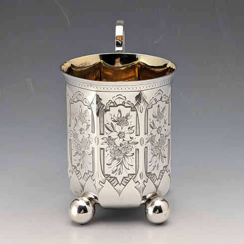 1858 British Antique Sterling Silver Mug, 148g, Joseph Angell II