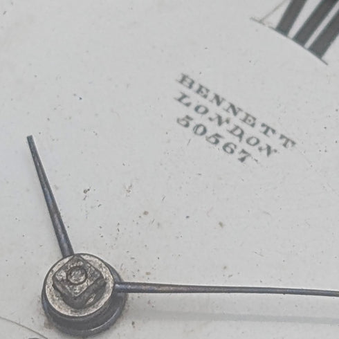 1864 British antique John Bennett key-wind pocket watch with open silver face, in good working order