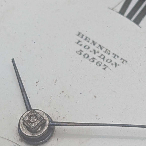 1864 British antique John Bennett key-wind pocket watch with open silver face, in good working order
