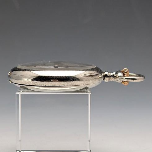 1910s Antique Swiss Unsigned 8-Day Pocket Watch with Alloy Case, in Good Working Condition