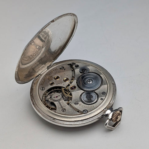 1920s Antique Swiss Election Jumping Hour Pocket Watch, Silver Case, Working Condition