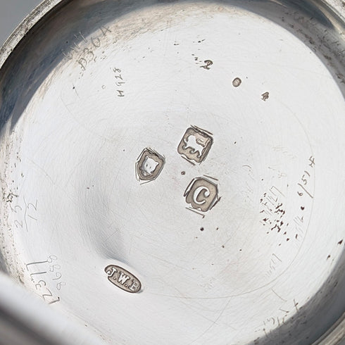 1898 British antique J.W. Benson BANK pocket watch, sterling silver open face, in good working order