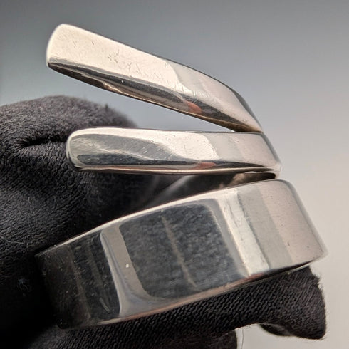 Vintage sterling silver spiral wrap ring (size 14)