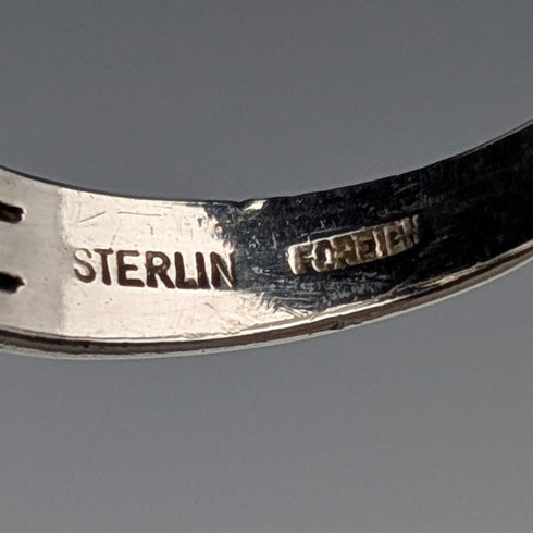 Vintage sterling silver smoky quartz ring (size 14)