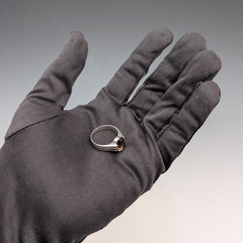 Vintage sterling silver smoky quartz ring (size 14)