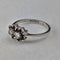 British Vintage Sterling Silver Blue & Clear Double Cluster Ring (Size 11)