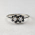 British Vintage Sterling Silver Blue & Clear Double Cluster Ring (Size 11)