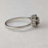 British Vintage Sterling Silver Blue & Clear Double Cluster Ring (Size 11)