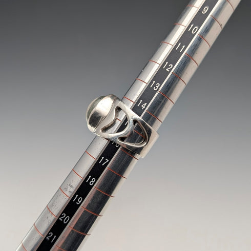 スコットランド ヴィンテージ 純銀製 ケイスネス・グラス ミルフィオリ リング(15号)指輪