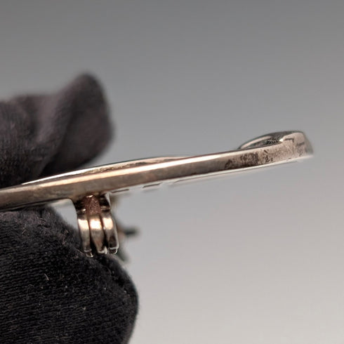 Vintage Sterling Silver Mackintosh Rose Art Nouveau Round Brooch