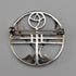 Vintage Sterling Silver Mackintosh Rose Art Nouveau Round Brooch