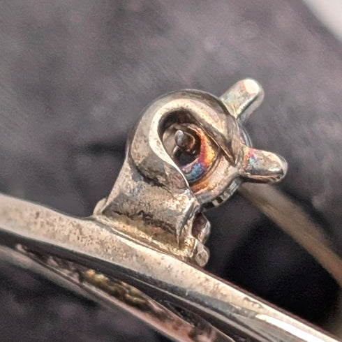 Vintage Sterling Silver Mackintosh Rose Art Nouveau Round Brooch