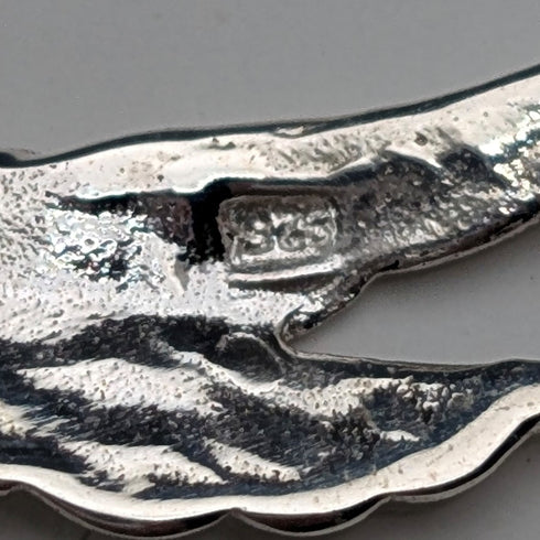 Vintage sterling silver Asuka motif drop earrings