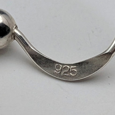 Vintage sterling silver Asuka motif drop earrings