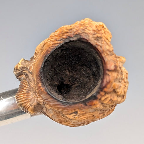 1915年 英国アンティーク 手彫り女性像 メシャム製 純銀装飾 スモーキングパイプ