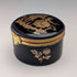 French Vintage Limoges-Castell Cobalt Blue Porcelain Pill Case with 22k Gold Accents, Love Story Design