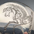 1879 British Antique Sterling Silver Glass Perfume Bottle with Pegasus Emblem, Thomas Johnson I/II