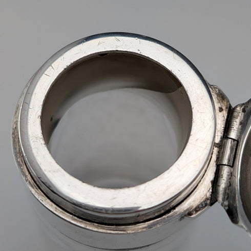 1879年 英国アンティーク 純銀製ペガサス紋章蓋 ガラス香水瓶 Thomas Johnson I/II