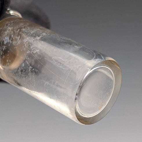 1879 British Antique Sterling Silver Glass Perfume Bottle with Pegasus Emblem, Thomas Johnson I/II