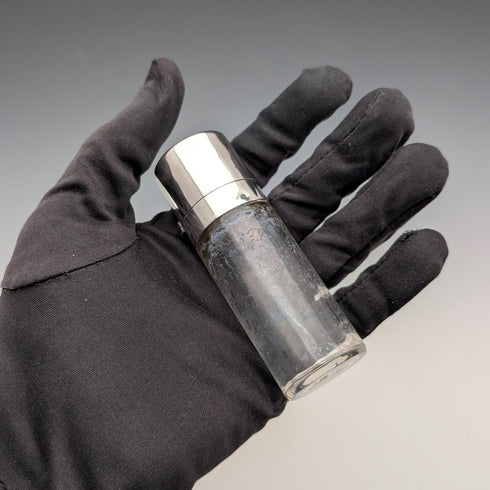 1879年 英国アンティーク 純銀製ペガサス紋章蓋 ガラス香水瓶 Thomas Johnson I/II