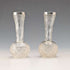 1897 British Antique Cut Glass & Sterling Silver Decorated Small Single Flower Vase Pair