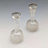 1897 British Antique Cut Glass & Sterling Silver Decorated Small Single Flower Vase Pair