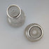 1897 British Antique Cut Glass & Sterling Silver Decorated Small Single Flower Vase Pair