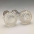 1897 British Antique Cut Glass & Sterling Silver Decorated Small Single Flower Vase Pair