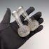 1897 British Antique Cut Glass & Sterling Silver Decorated Small Single Flower Vase Pair