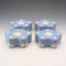 Vintage British Wedgwood Jasperware Star-Shaped Box Set of 4, Pale Blue