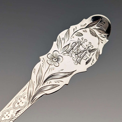 1890 British Antique Sterling Silver Christening Spoon, 24g, Stokes & Ireland, in Case