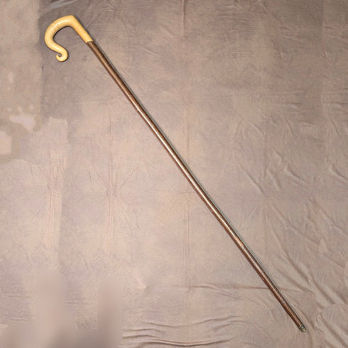 復古大型彎柄榛木杖身牧羊杖,132厘米