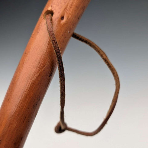 ヴィンテージ 天然木 レザーストラップ付 ハイキングステッキ 杖 124cm