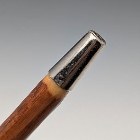 Vintage Natural Wood Hiking Stick with Leather Strap, 124cm