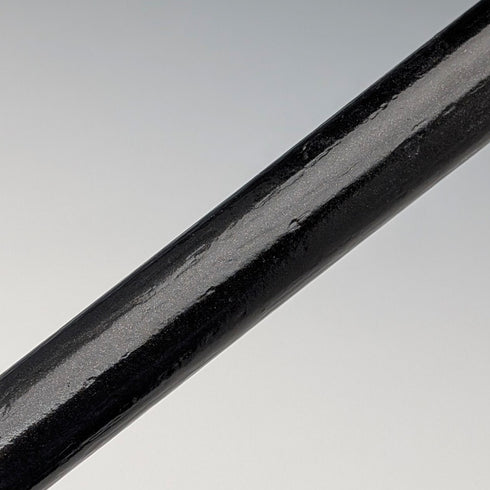 英國古董黑色桿身純銀素面圓頭手柄手杖,87厘米